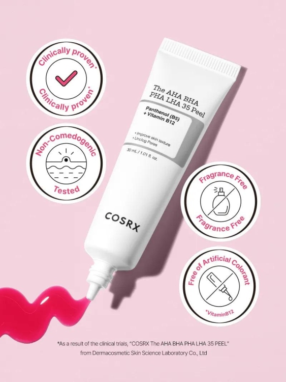 cosrx The AHA BHA PHA LHA 35 Peel مقشر احماض الفواكه الاحمر