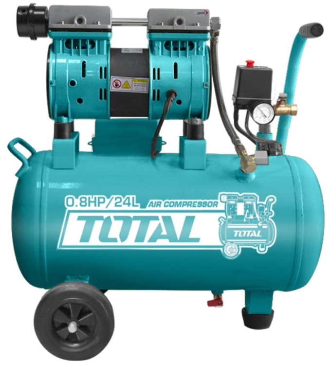 Total TCS1075248 AIR COMPRESSOR SILENT AND OIL FREE كمبريسر هواء 24 لتر صامت بدون زيت