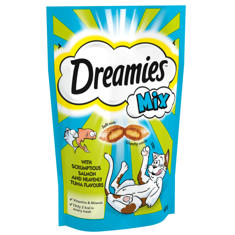 مكافآت DREAMIES™ Mix   بنكهة السلمون والتونة 60 جرام