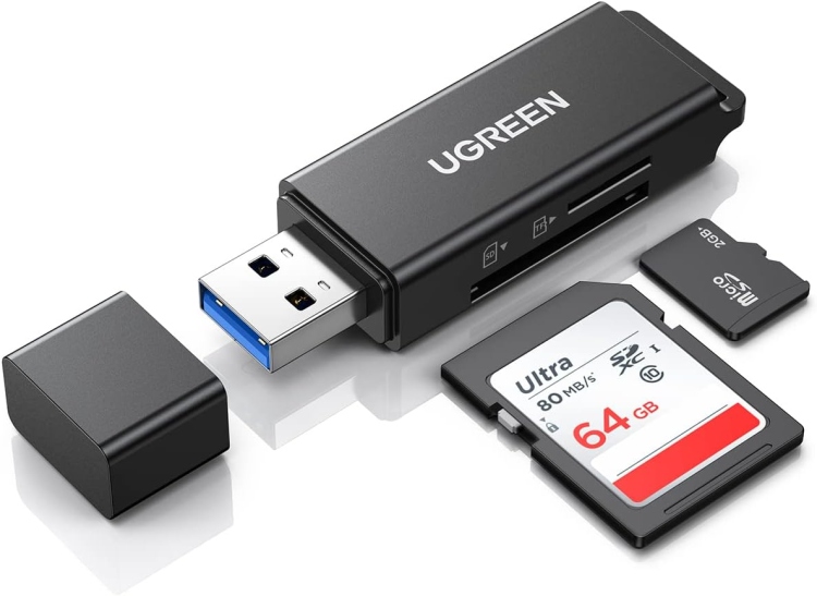 UGREEN 40752-CM104 USB 3.0 TO TF + SD DUAL CARD READER (BLACK) 