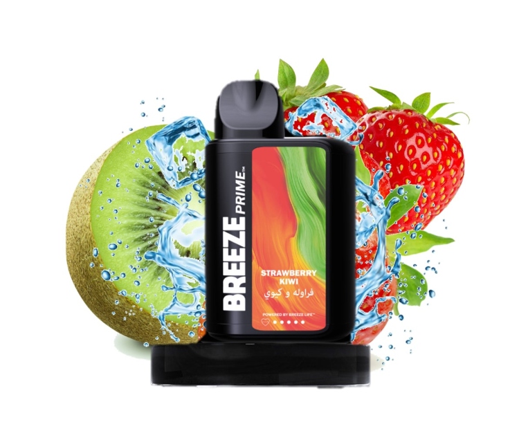 BREEZE PRIME Strawberry Kiwi, 6000 Puff, Disposable Vape 