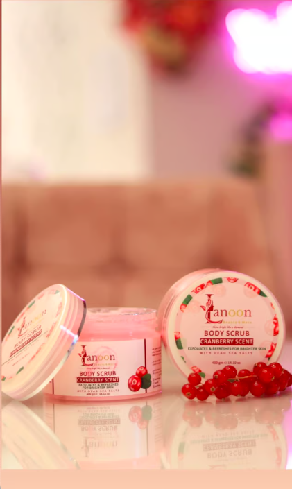 مقشر جسم بال Cranberry بالزيوت الطبيعيه والأملاح المعدنيه