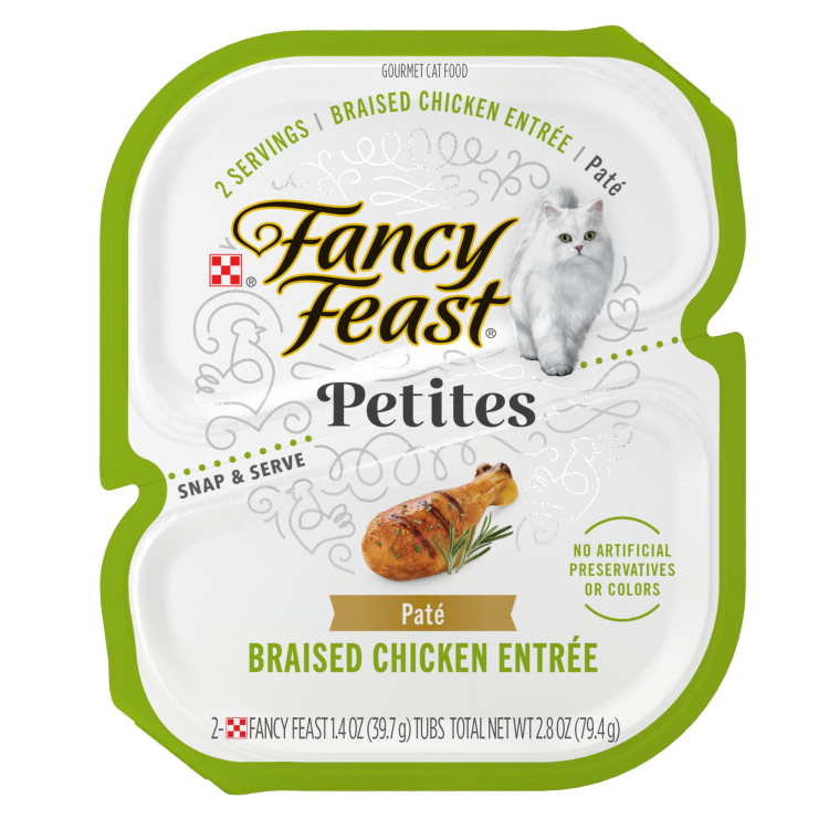 fancy feast petites braised chicken entree pate