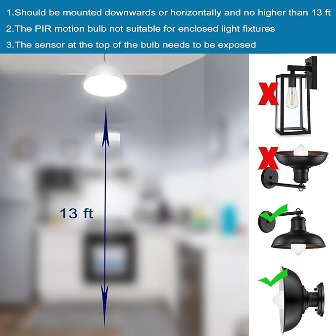 Led Sensor Bulb E27  لمبة ليد مع كاشف حركة 