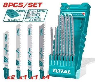 TOTAL TACSD7386 8PCS Jig saw blades set طقم نسلات تخريقة