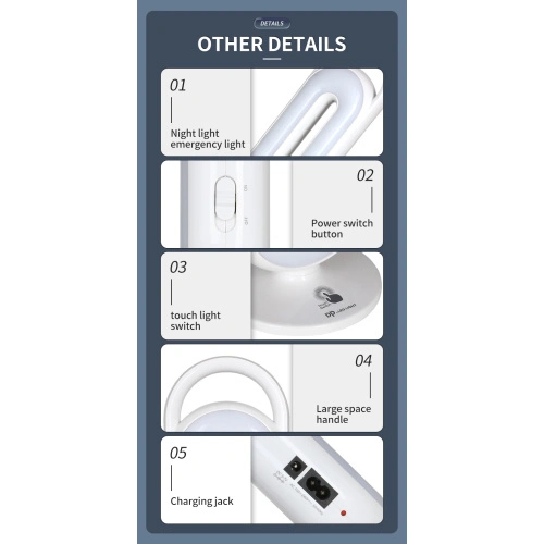 Multifunction Rechargeable High Power LED Emergency Light    كشاف طوارئ متنقل متعدد الاستخدامات 