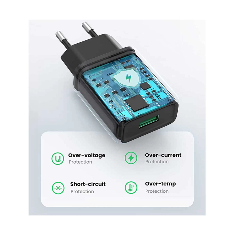 UGREEN CD122-70273 18W QC3.0 USB BLACK CHARGER