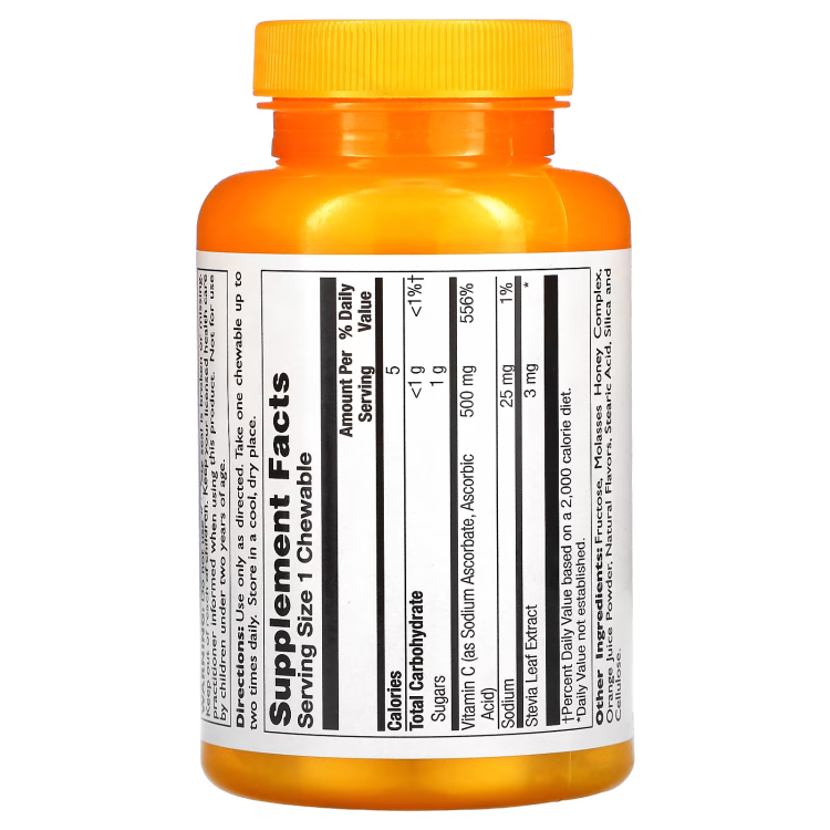 Thompson, C500 mg Chewable, Natural Orange Flavor, 60 Chewables