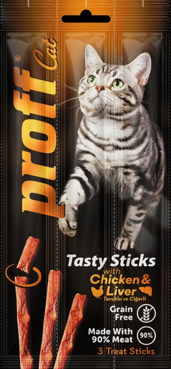 PROFF CAT TREAT CHICKEN  STICKS 3 STICKS