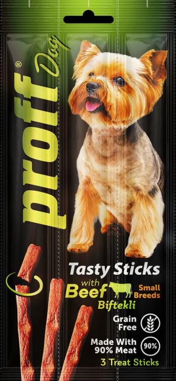 PROFF DOG TREAT BEEF STICKS 3 STICKS