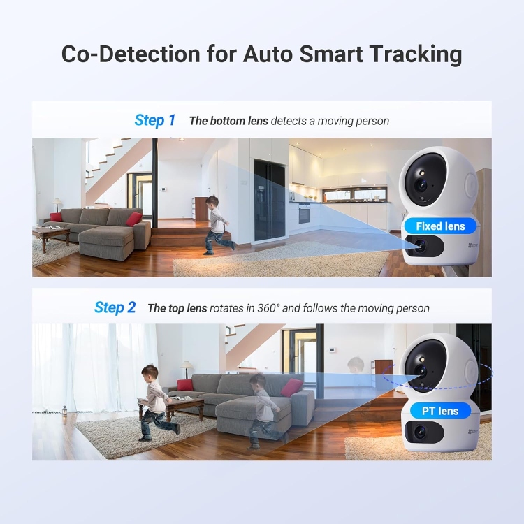 EZVIZ H7C DUAL 4MP+4MP  (2K + 2K) RESOLUTION PAN & TILT WI-FI CAMERA | PANIC 2 WAY CALL BUTTON | AI HUMAN DETECTION | PANORAMIC VIEW |SMART COLOR NIGH