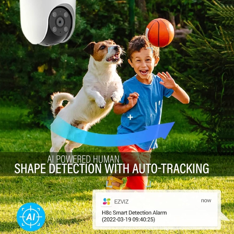 EZVIZ H8C 4MP 6MM - 360° OUTDOOR SMART WI-FI PAN & TILT CAMERA - 2.4 GHZ WIFI -SD CARD UP TO 512GB - 8X ZOOM