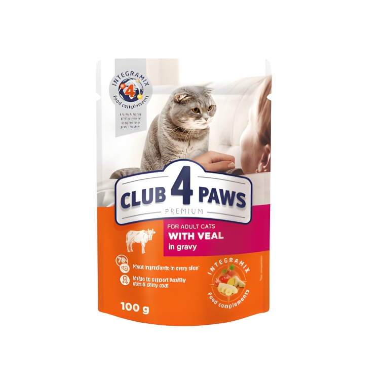 Club 4 paws ويت فود بلحم العجل بالمرق