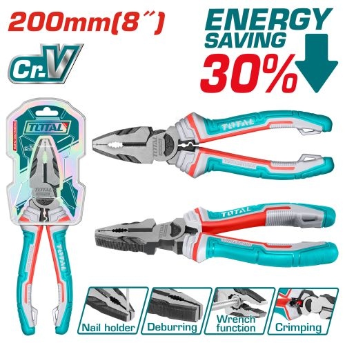TOTAL THT210806S High leverage combination pliers 8" زرادية ثقيلة