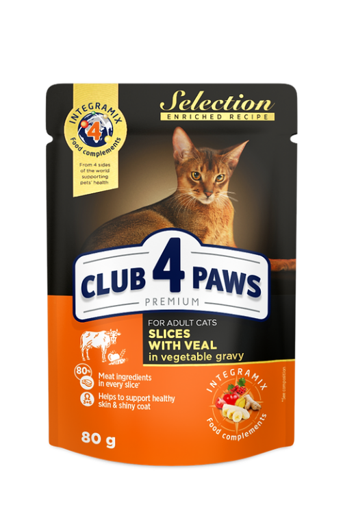 Club 4 paws "Slices With Veal In Vegetable Gravy