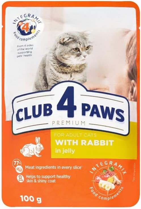 Club 4 paws Rabbit In Jelly Adults Cats 100gm