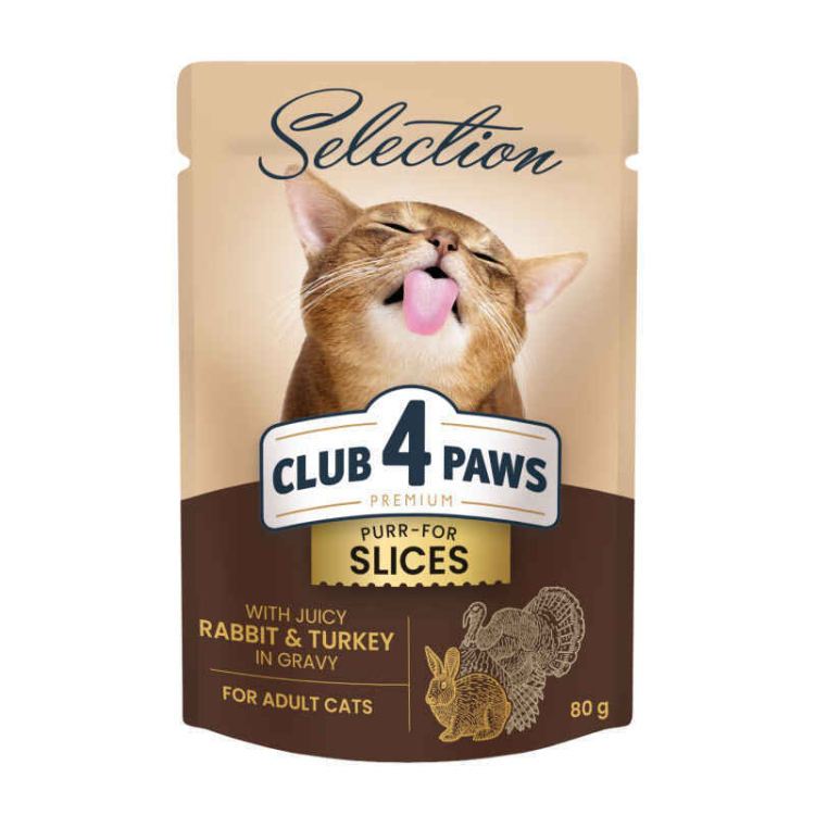 Club 4 paws "Slices With Rabbit & Turkey In Gravy