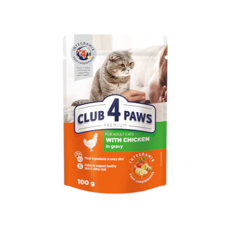 Club 4 paws "With Chicken In Gravy" Canned For Adult Cats