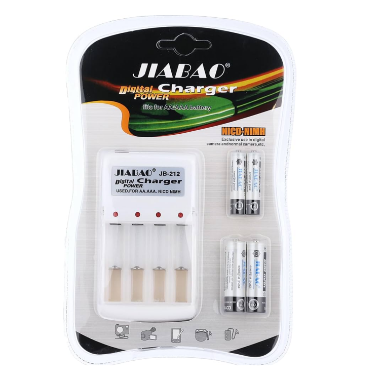 شاحن بطاريات AA/AAA  4 +بطاريات 600mAH/AA
