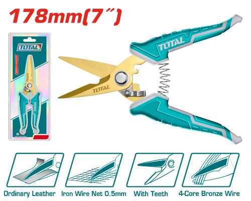 Total THT117871 Electrician's Scissors 7" مقص الكترونيات