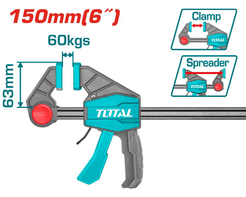 مربط نجارين اتوماتيك 6" Total THT1340601 Quick bar clamps