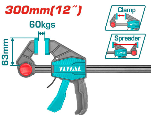 مربط نجارين اتوماتيك 12" Total THT1340602  Quick bar clamps