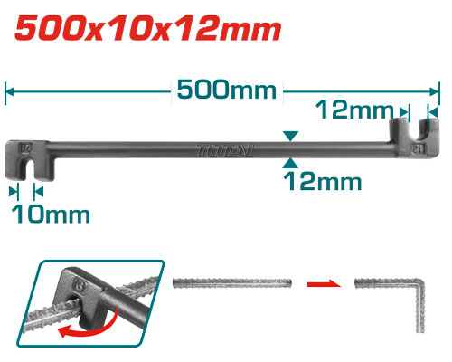  مفتاح طعج حديد 12+10 ملم TOTAl THBEB10122  Bending Bar 