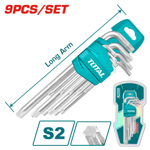 طقم الن كي مشرنف طويل 9 قطع TOTAL THT106392 Torx key