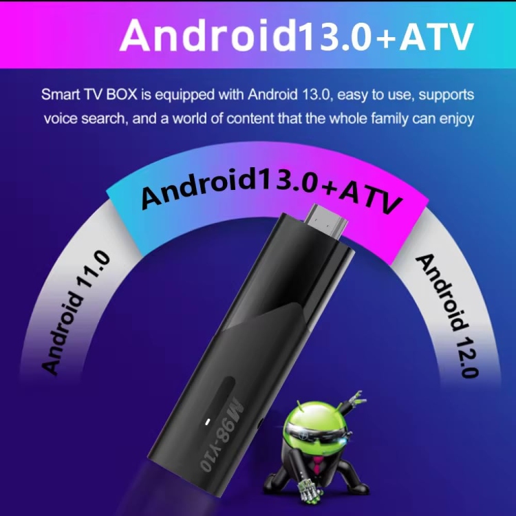  Y10 MINI SMART ANDROID TV STICK 4K STREAMING DEVICE WITH ANDROID 12, 5G WI-FI, BLUETOOTH, QUAD-CORE CPU, 2GB RAM, 16GB