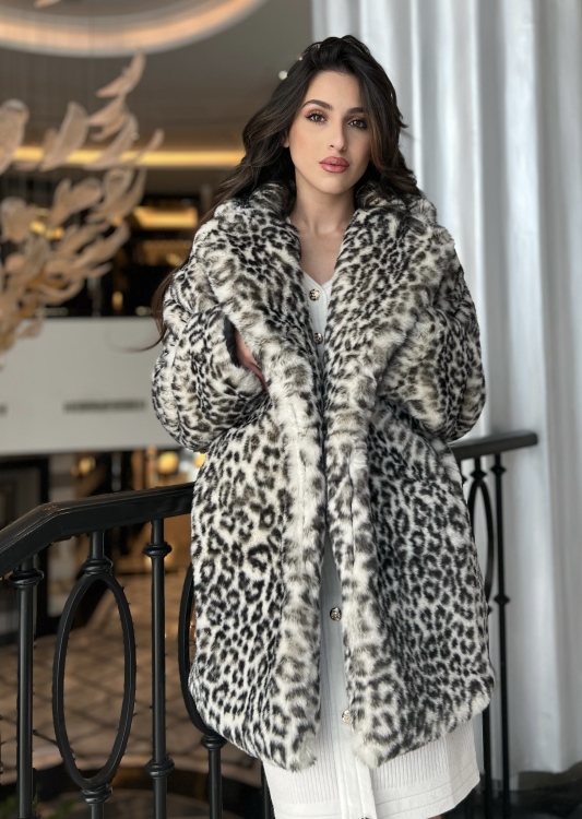 Leopard Print Fuzzy Coat