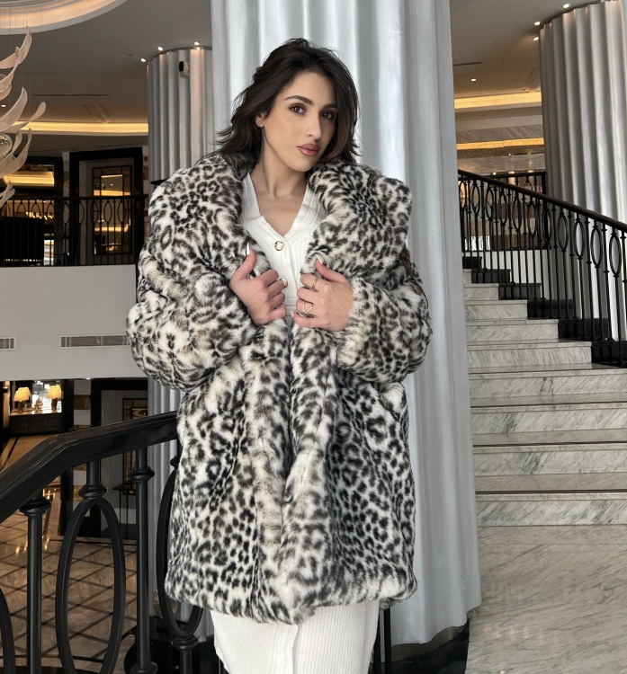 Leopard Print Fuzzy Coat