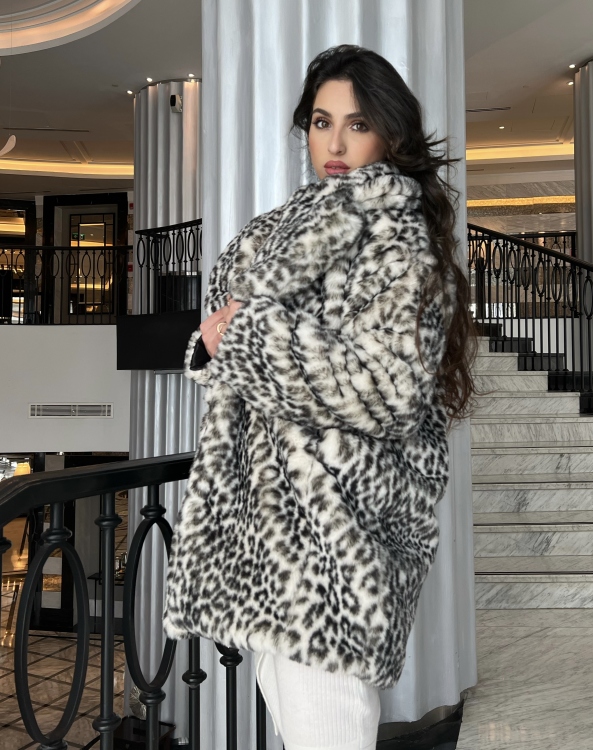 Leopard Print Fuzzy Coat