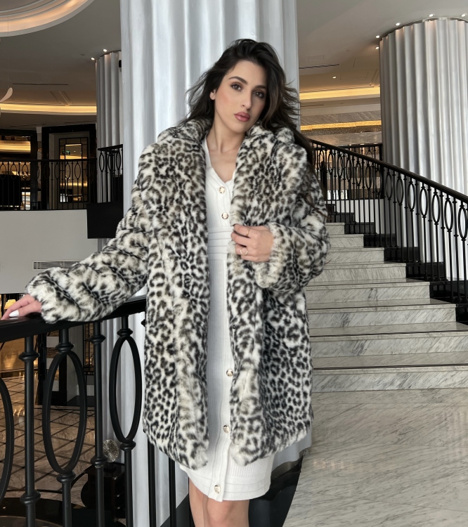 Leopard Print Fuzzy Coat