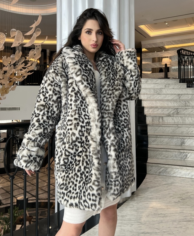 Leopard Print Fuzzy Coat