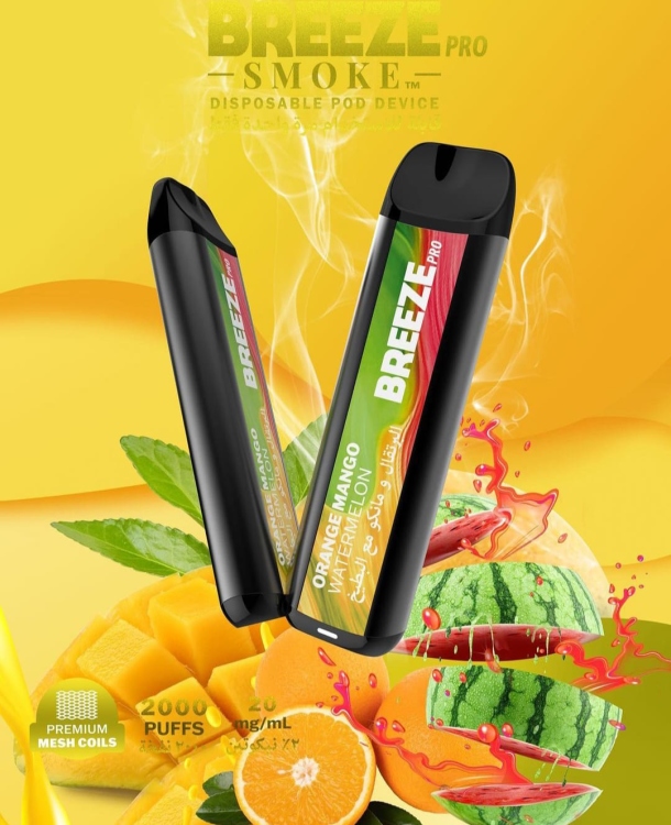 Breeze Pro Orange Mango Watermelon 2000 Puffs Disposable Vape