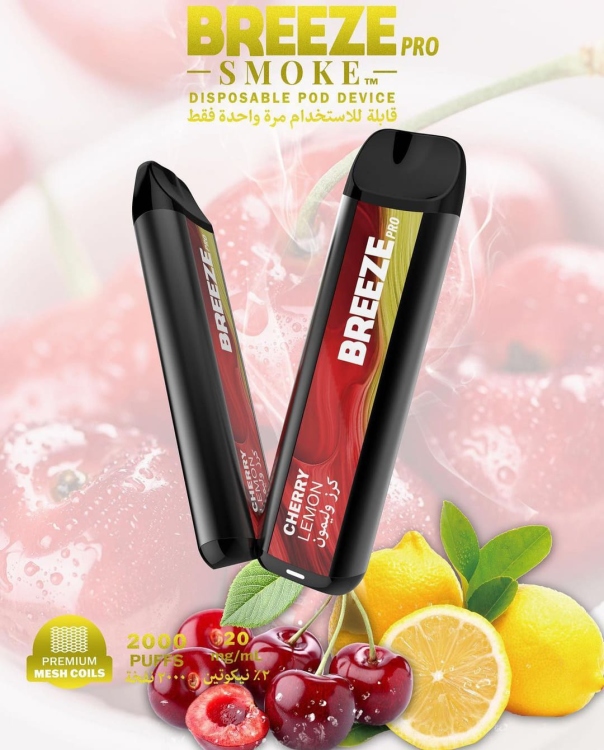 Breeze Pro Cherry Lemon 2000 Puffs Disposable Vape