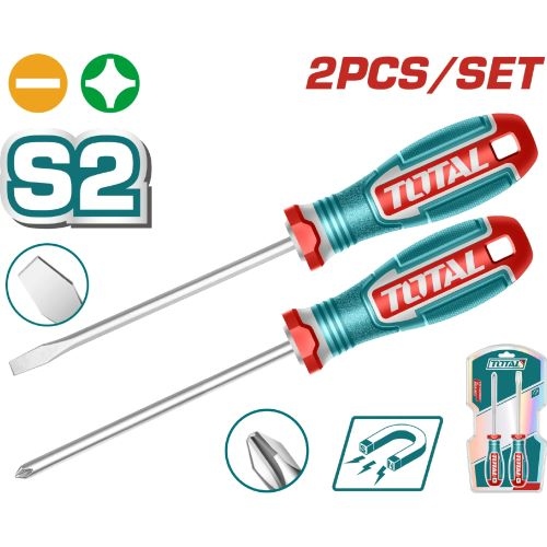 Total TKSDS0226 طقم مفكات عادي  + مصلب 