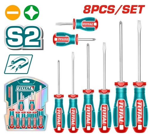 Total TKSDS0826 طقم مفكات 8 قطع S2