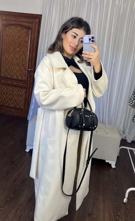 Oversized coat drop shoulder (BIEGE)