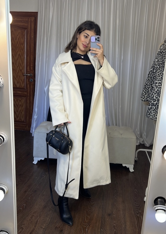 Oversized coat drop shoulder (BIEGE)