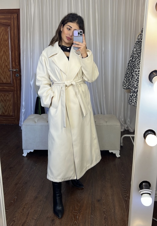 Oversized coat drop shoulder (BIEGE)