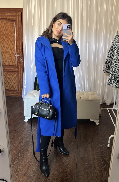 Lapel Neck Belted Coat