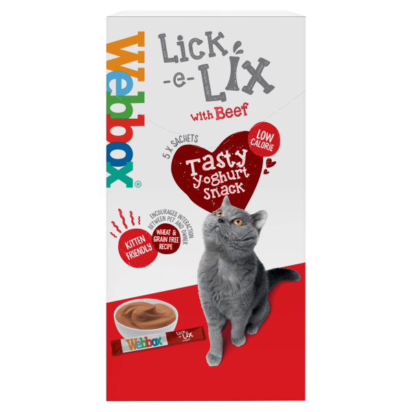 Webbox Lick E Lix, لحم البقر بالزبادي، 5 أكياس