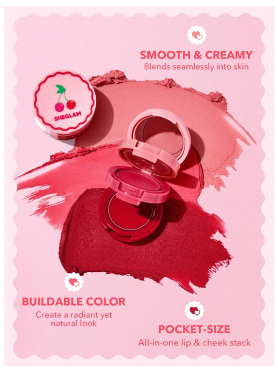 SHEGLAM, Very Cherry Cheek & Lip Cream Stack