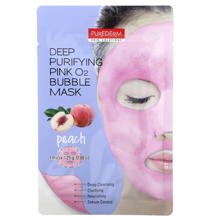 Purederm, Deep Purifying Pink O2 Bubble Mask - Peach