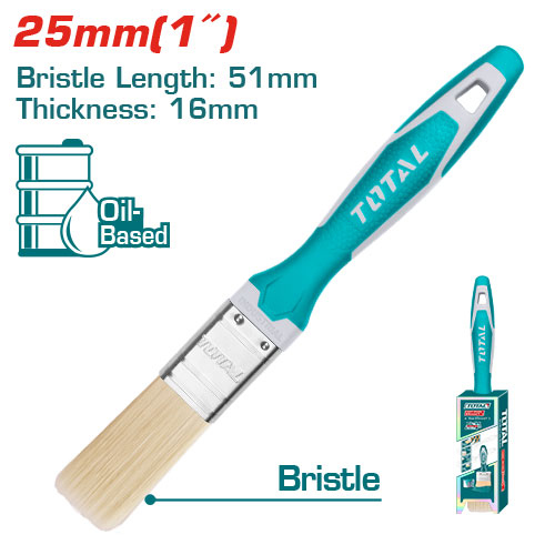 Total THT84016 Paint brush (plastic handle covered rubber) 1" فرشاية دهان ثقيل يد بلاستيك