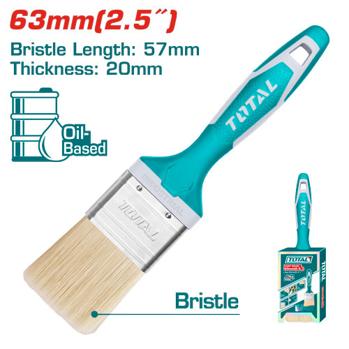 Total THT84256 Paint brush (plastic handle covered rubber) 2.5"  فرشاية دهان ثقيل يد بلاستيك