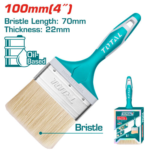 Total THT84046 Paint brush (plastic handle covered rubber) 4"  فرشاية دهان ثقيل يد بلاستيك