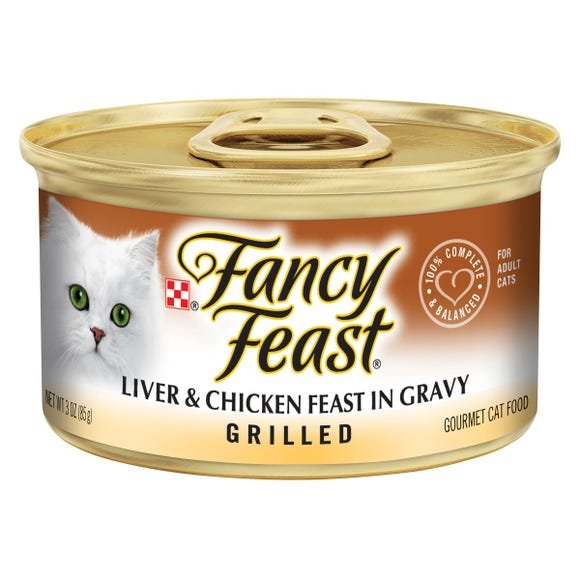 fancy feast cat wet food in gravy with liver and chicken