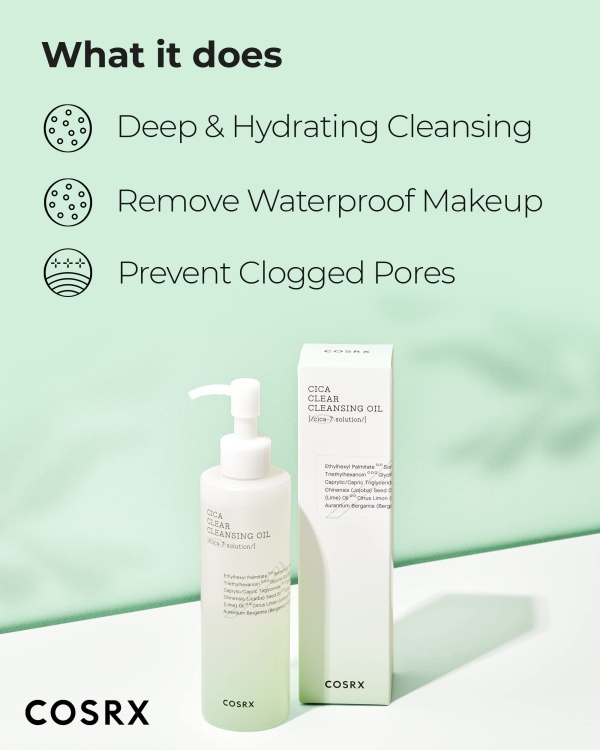 Cosrx Pure Fit Cica Clear Cleansing Oil غسول زيتي بالسيكا لتنظيف البشرة 